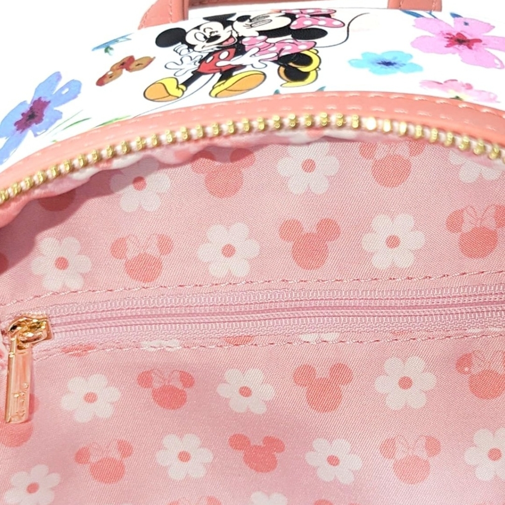 Loungefly Disney Mickey Minnie Mouse Mini Backpack Handbag AOP Floral EXCLUSIVE - Picture 5 of 5